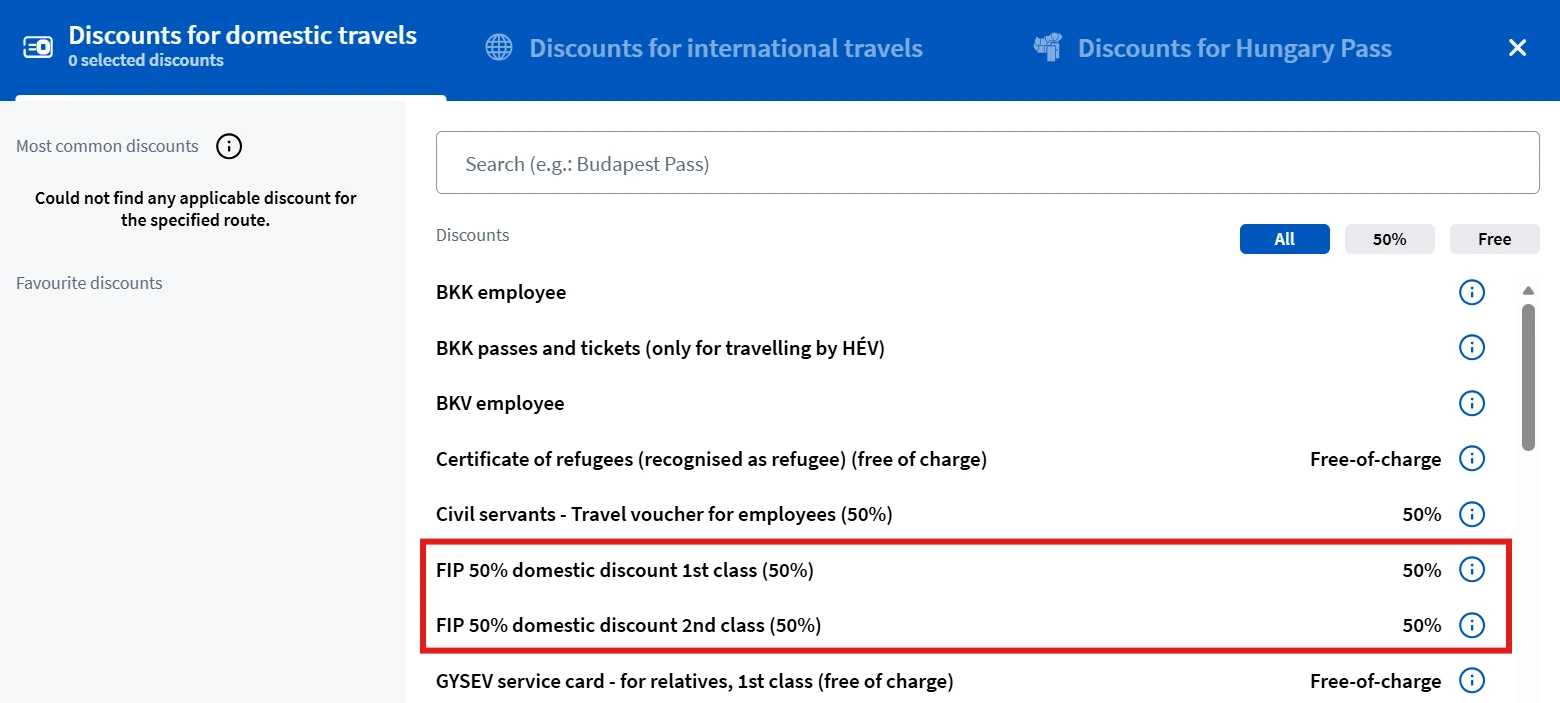 MÁV Discounts